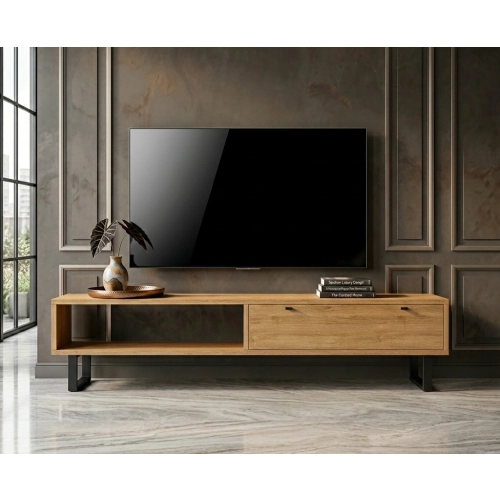 Szafka RTV-80 Drewno Lite Dąb Loft Lakier Rozmiary od 100 cm do 200 cm PREMIUM